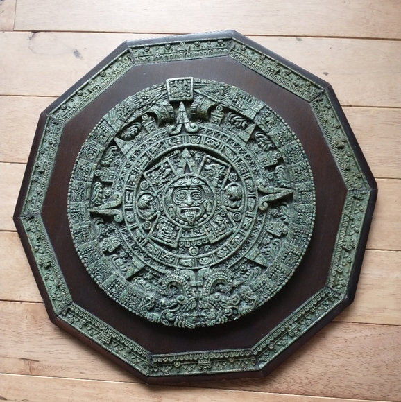 ZAREBSKI Accents Aztec Calendar Zarebski Original Green Malachite